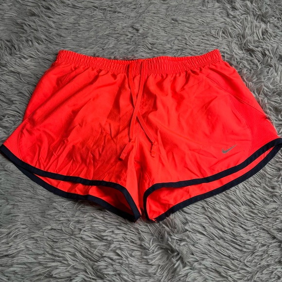 Nike Shorts Womens Small Orange Black Drawstring Athletic Running Workout - Picture 1 of 7